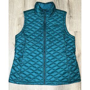 The North Face Thermoball Women's XLarge Navy Blue Insulated Vest Mock Neck Zip
